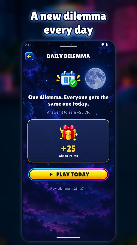 Daily Dilemma screen